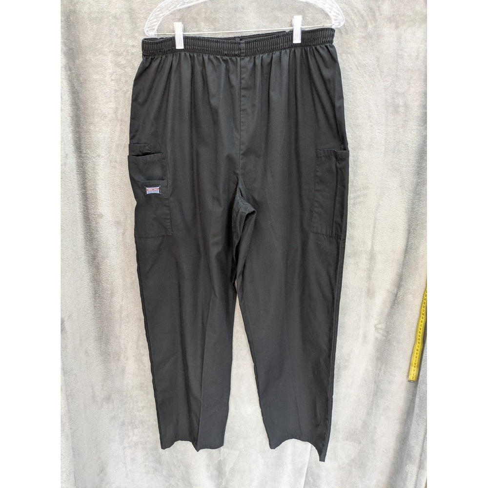 Cherokee 4200 Scrub Pants‎ Women's XL Black Elastic Waist Cargo Utility Workwear